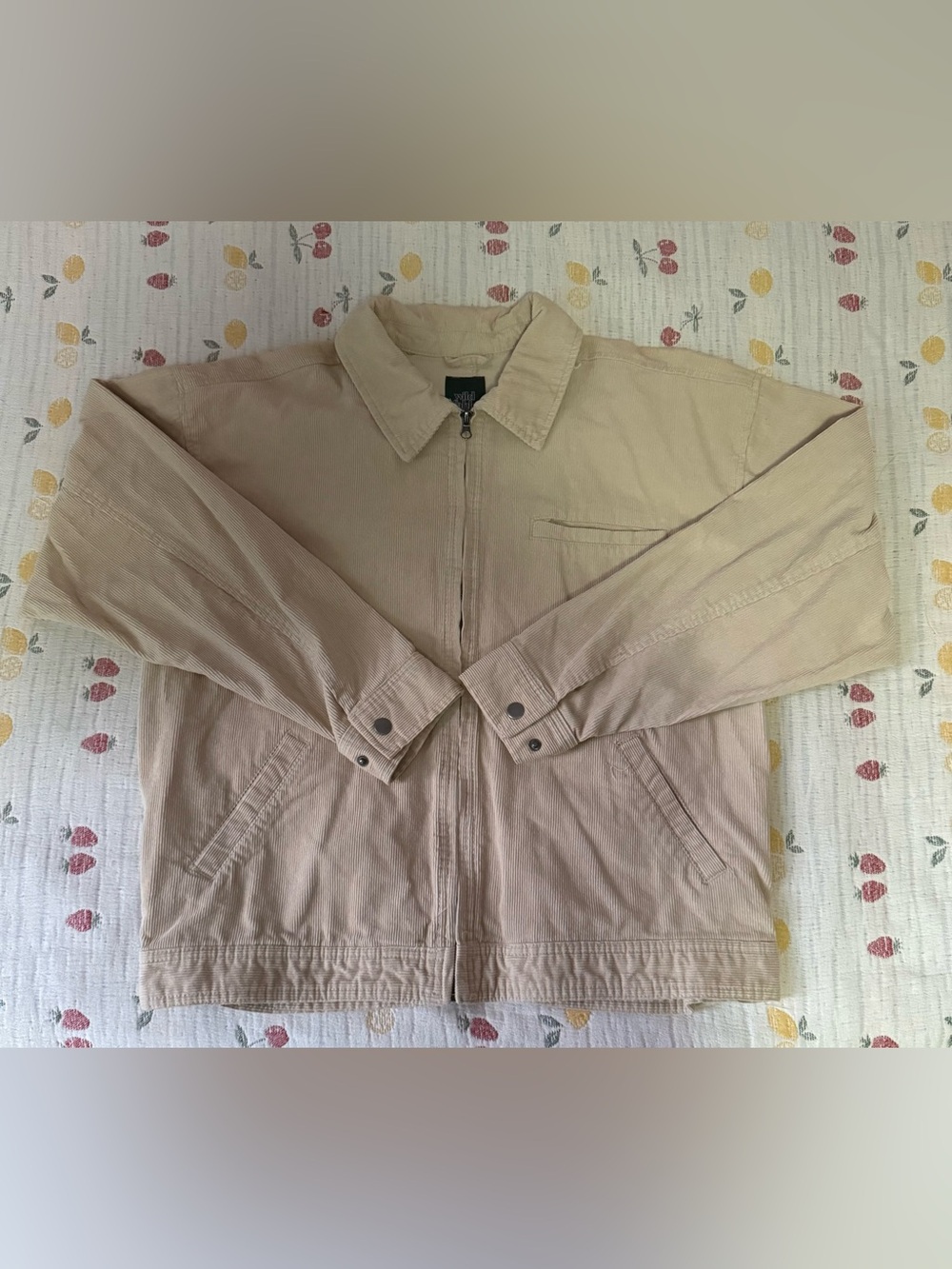Wild Fable Beige Lightweight Corduroy Full Zip Jacket